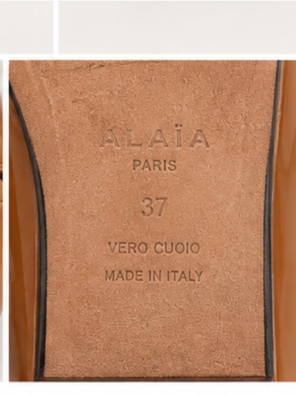 Alaïa Paris Patent Leather Bow Ballet Flats Cognac Size 37 - Picture 4 of 9
